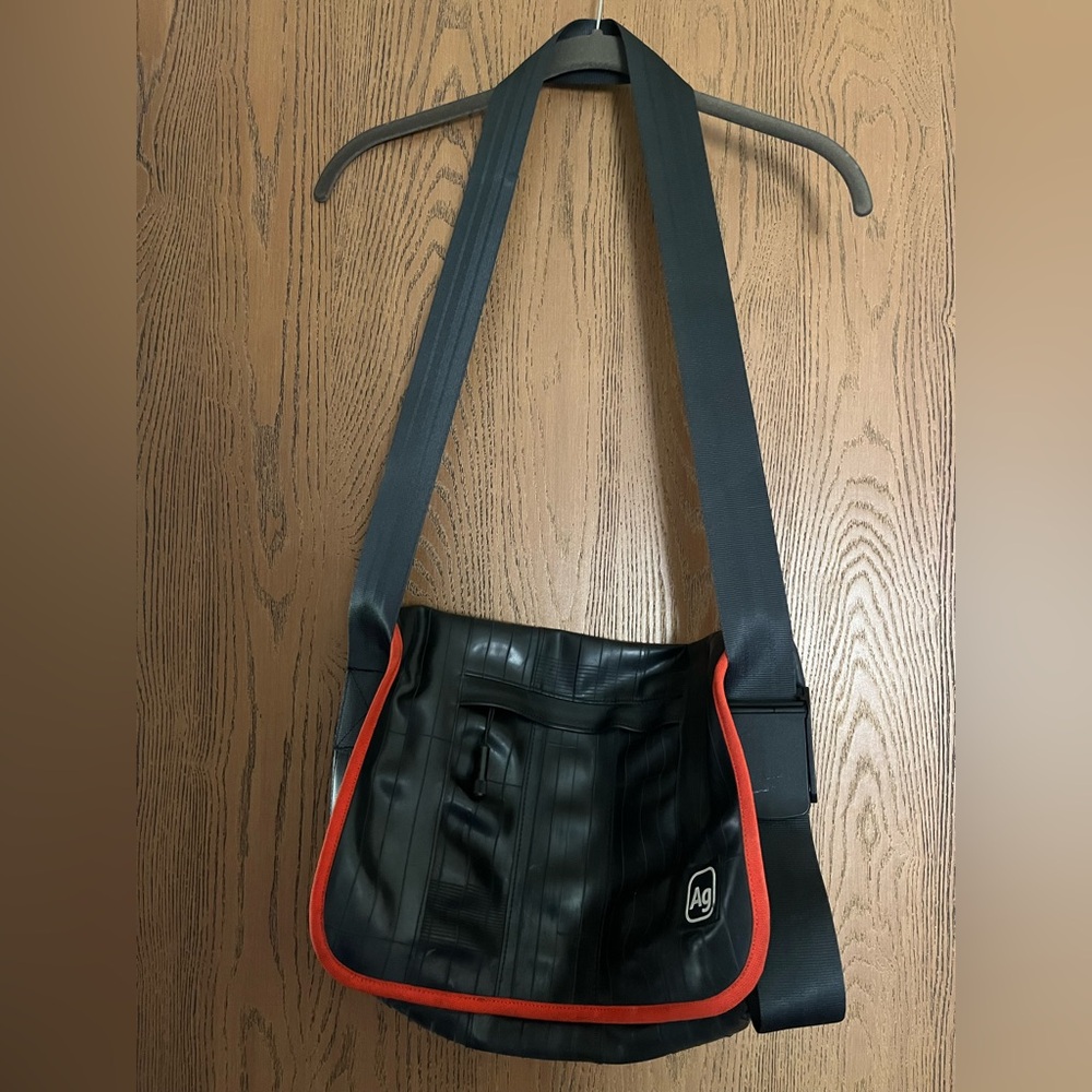 Alchemy Goods Black and Orange Bike Inter-tube Messenger Bag